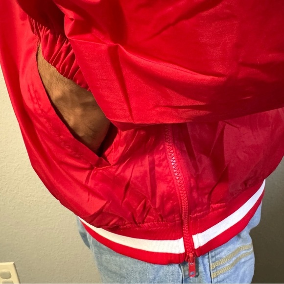Champion Men Authentic Athletic Red V-Neck Front Pocket Relaxed Lined Sweater XL - Picture 13 of 17